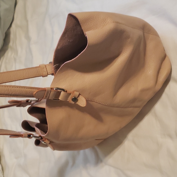 Zara nude/light peach pink authentic leather tote - Picture 2 of 3